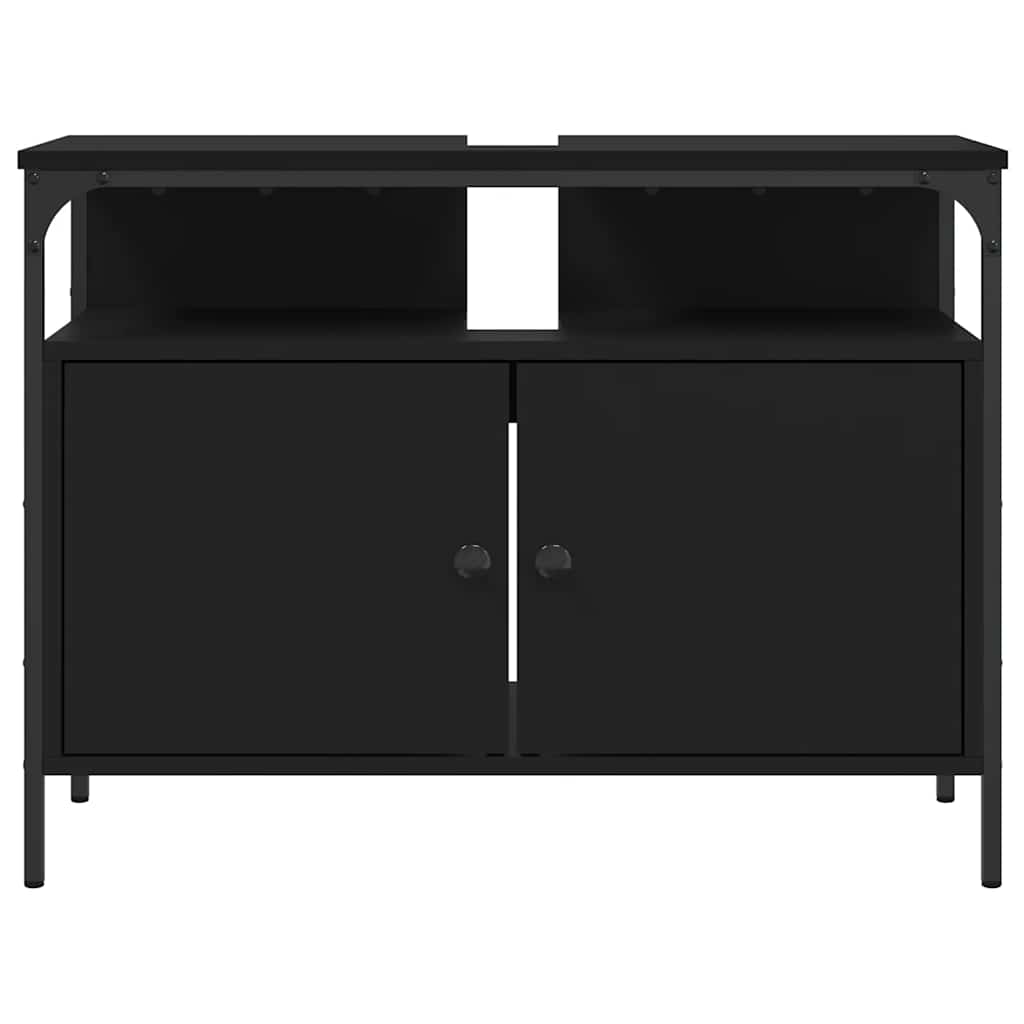 Servantskap Svart 80X30X60 Cm Konstruert Tre