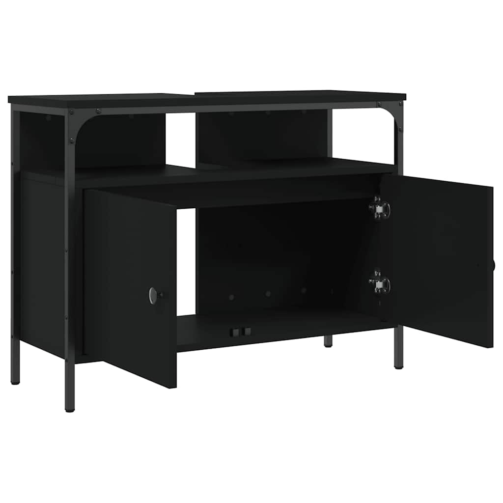 Servantskap Svart 80X30X60 Cm Konstruert Tre