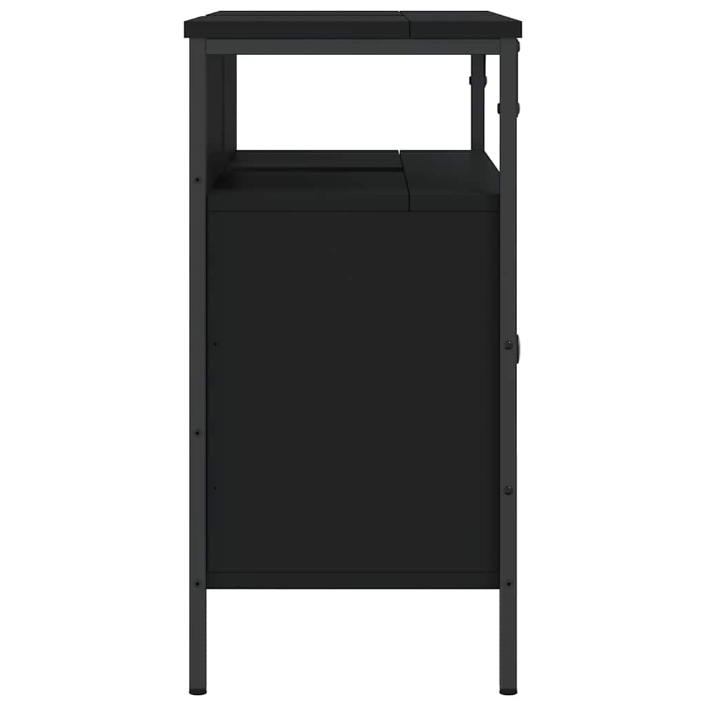 Servantskap Svart 80X30X60 Cm Konstruert Tre