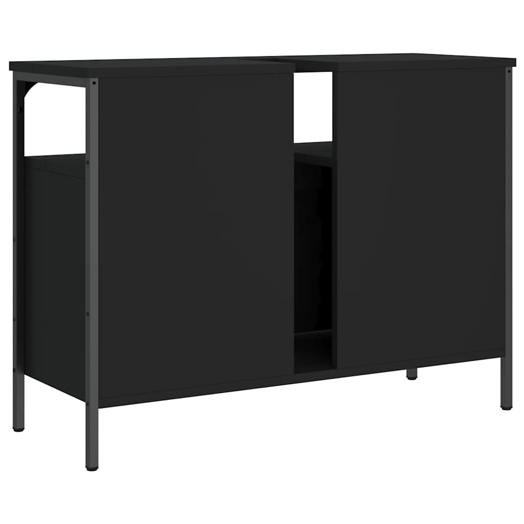 Servantskap Svart 80X30X60 Cm Konstruert Tre