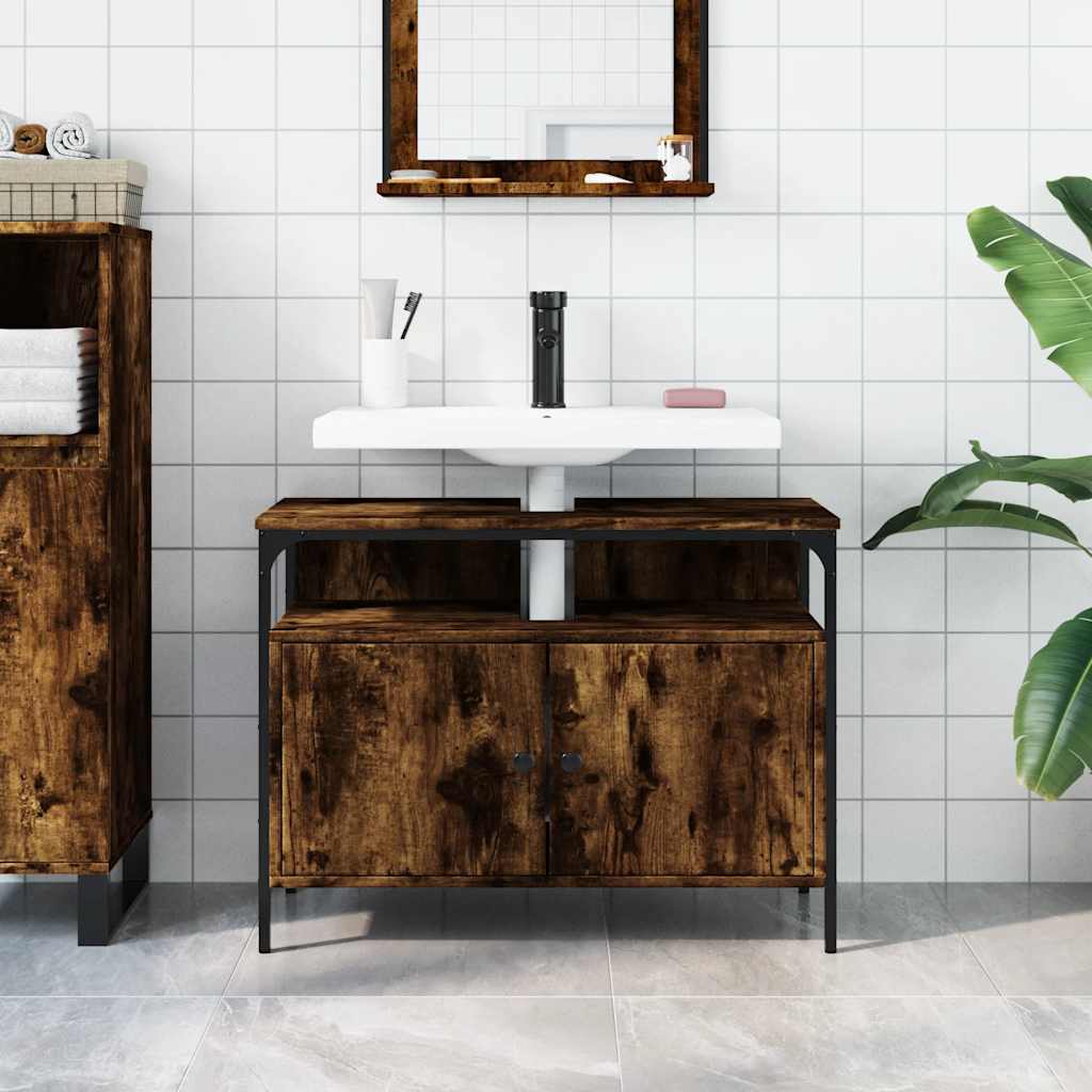 Servantskap Røkt Eik 80X30X60 Cm Konstruert Tre