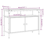 Servantskap Røkt Eik 80X30X60 Cm Konstruert Tre