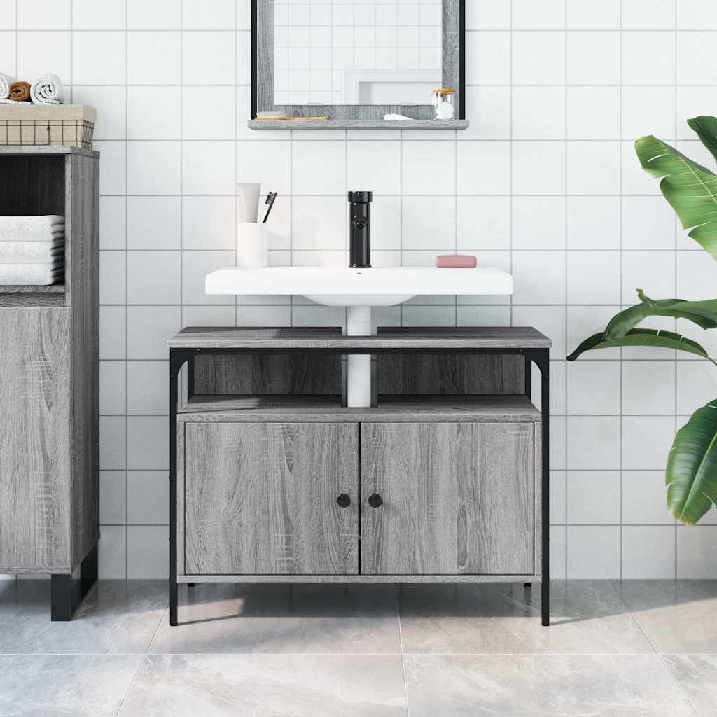 Servantskap Grå Sonoma 80X30X60 Cm Konstruert Tre