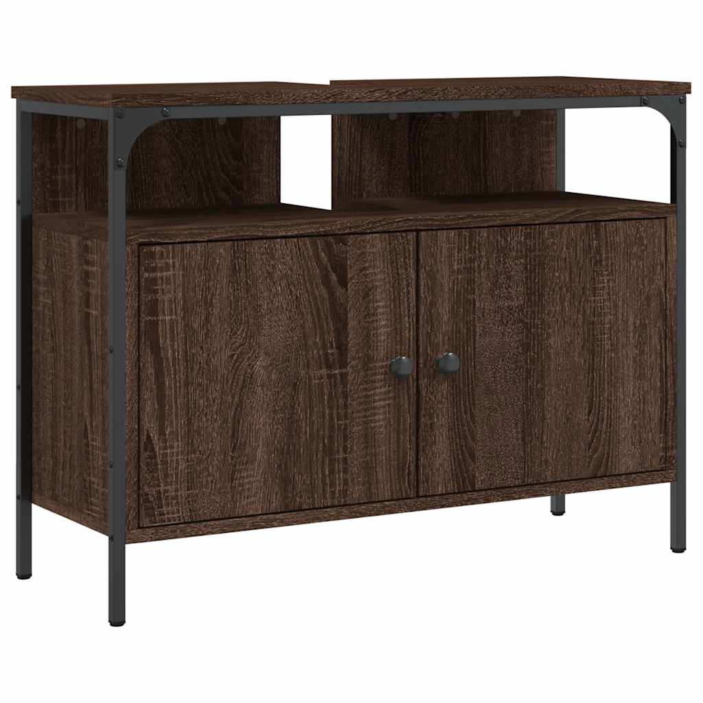 Servantskap Brun Eik 80X30X60 Cm Konstruert Tre