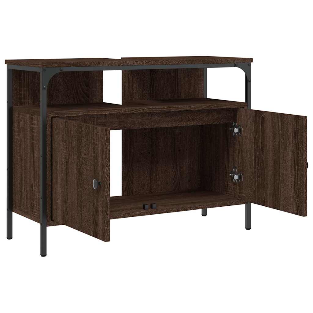 Servantskap Brun Eik 80X30X60 Cm Konstruert Tre