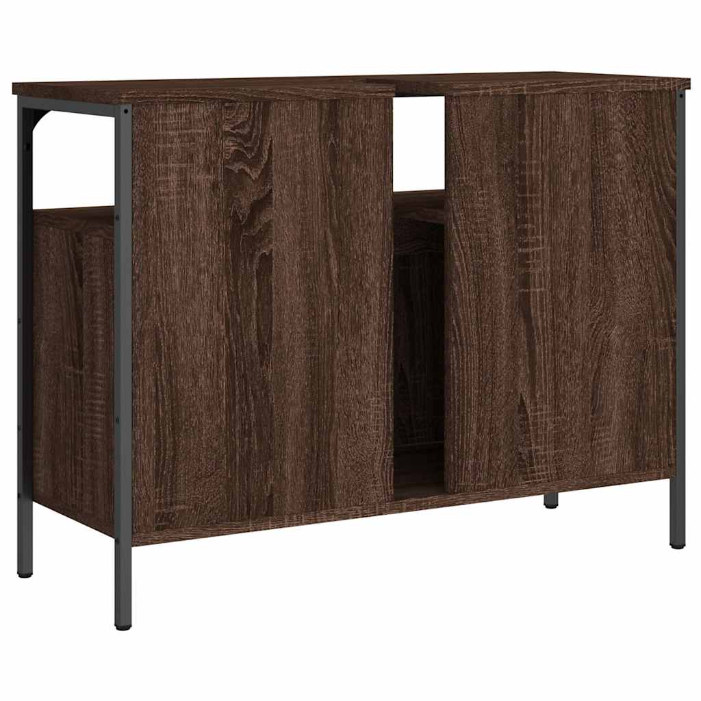 Servantskap Brun Eik 80X30X60 Cm Konstruert Tre