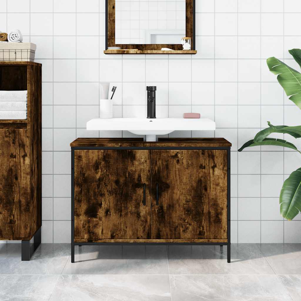 Servantskap Røkt Eik 80X30X60 Cm Konstruert Tre