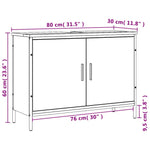 Servantskap Røkt Eik 80X30X60 Cm Konstruert Tre