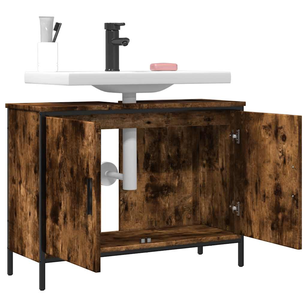 Servantskap Røkt Eik 80X30X60 Cm Konstruert Tre