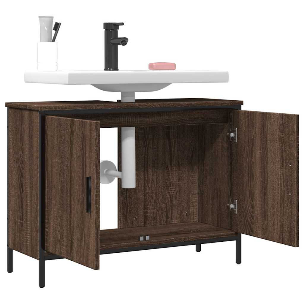 Servantskap Brun Eik 80X30X60 Cm Konstruert Tre
