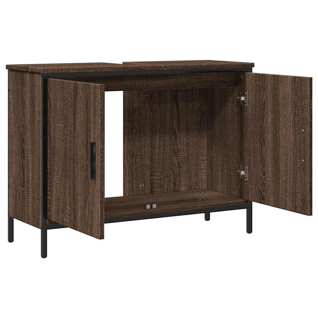 Servantskap Brun Eik 80X30X60 Cm Konstruert Tre