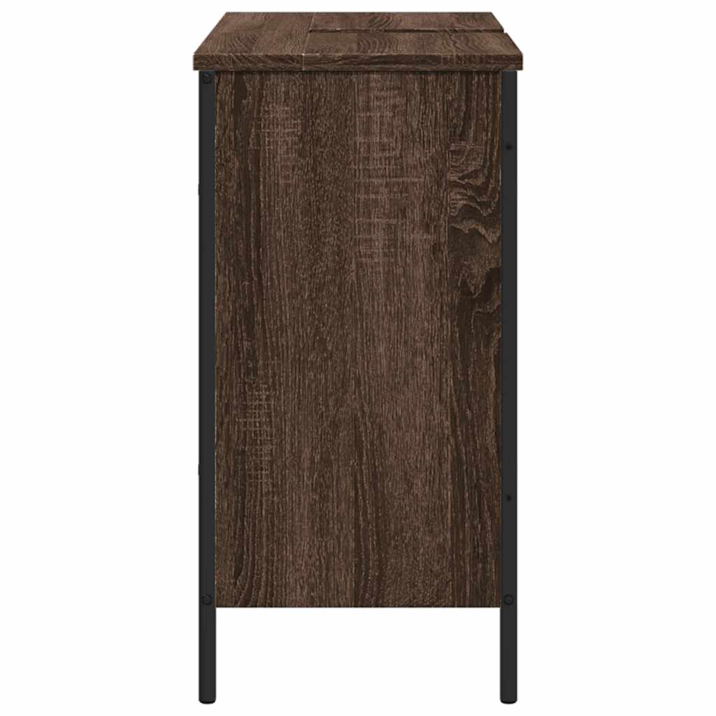 Servantskap Brun Eik 80X30X60 Cm Konstruert Tre