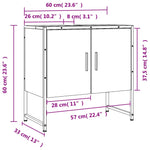 Servantskap Sonoma Eik 60X33X60 Cm Konstruert Tre
