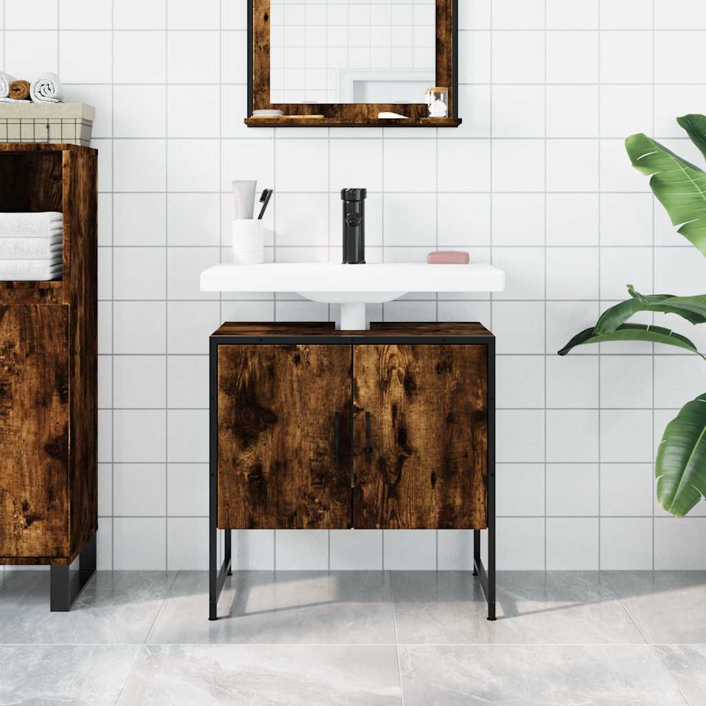 Servantskap Røkt Eik 60X33X60 Cm Konstruert Tre