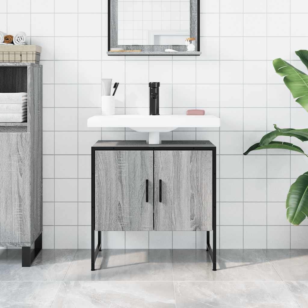 Servantskap Grå Sonoma 60X33X60 Cm Konstruert Tre