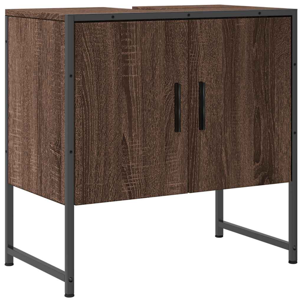 Servantskap Brun Eik 60X33X60 Cm Konstruert Tre