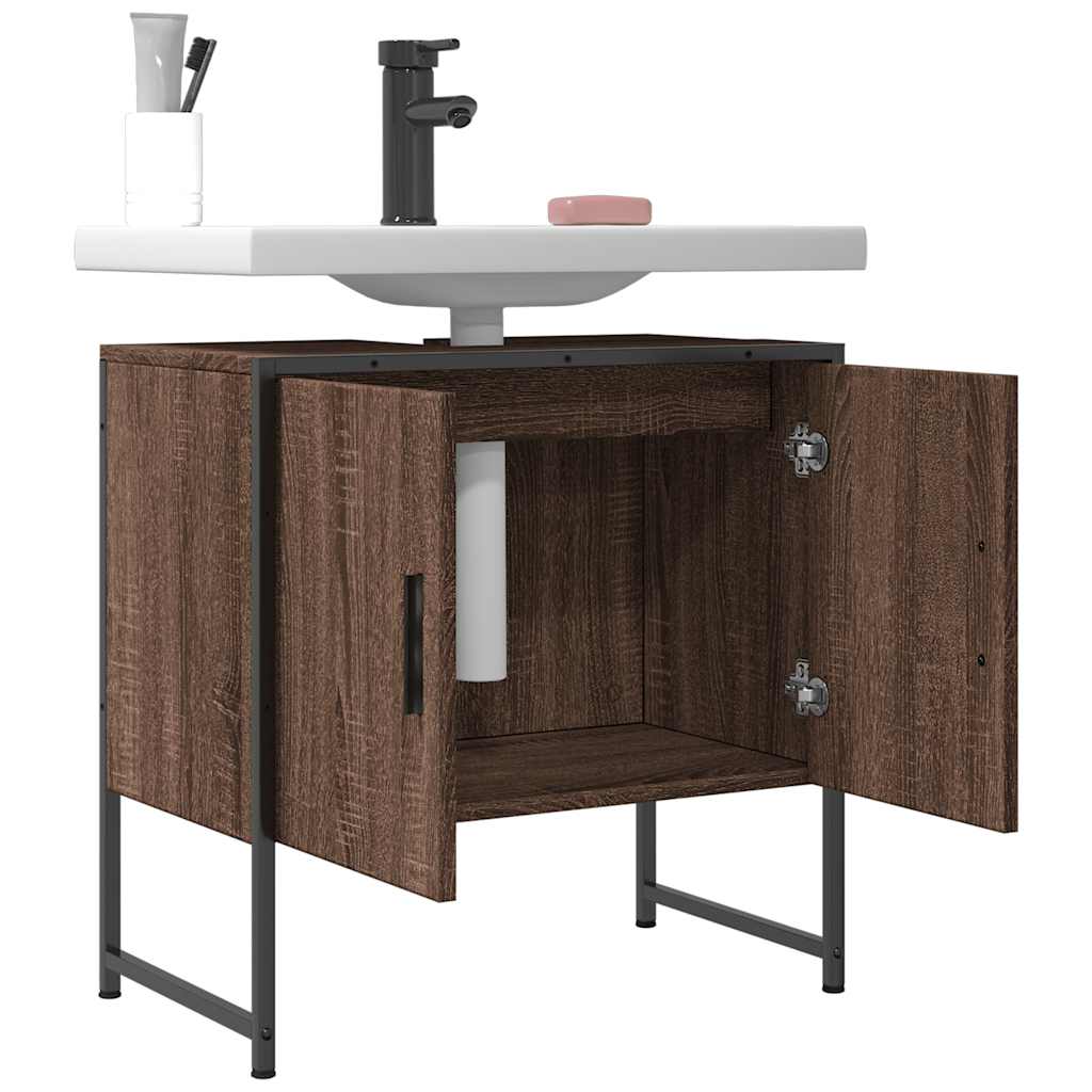 Servantskap Brun Eik 60X33X60 Cm Konstruert Tre