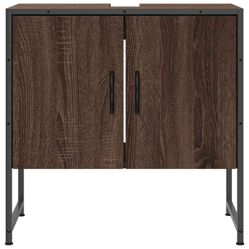 Servantskap Brun Eik 60X33X60 Cm Konstruert Tre