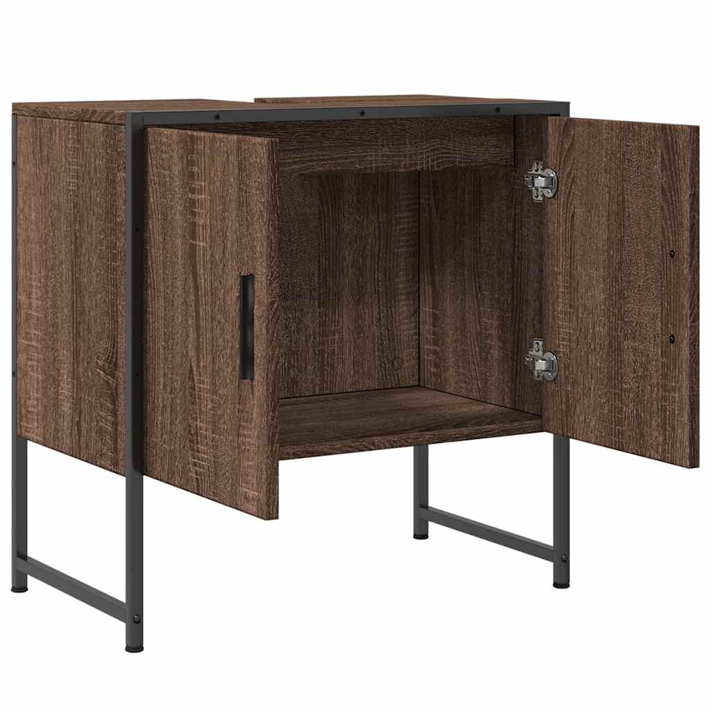Servantskap Brun Eik 60X33X60 Cm Konstruert Tre