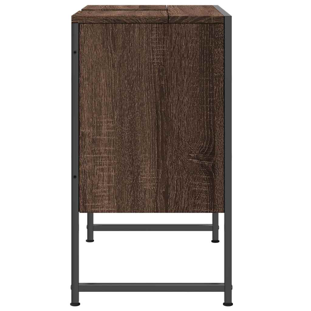 Servantskap Brun Eik 60X33X60 Cm Konstruert Tre