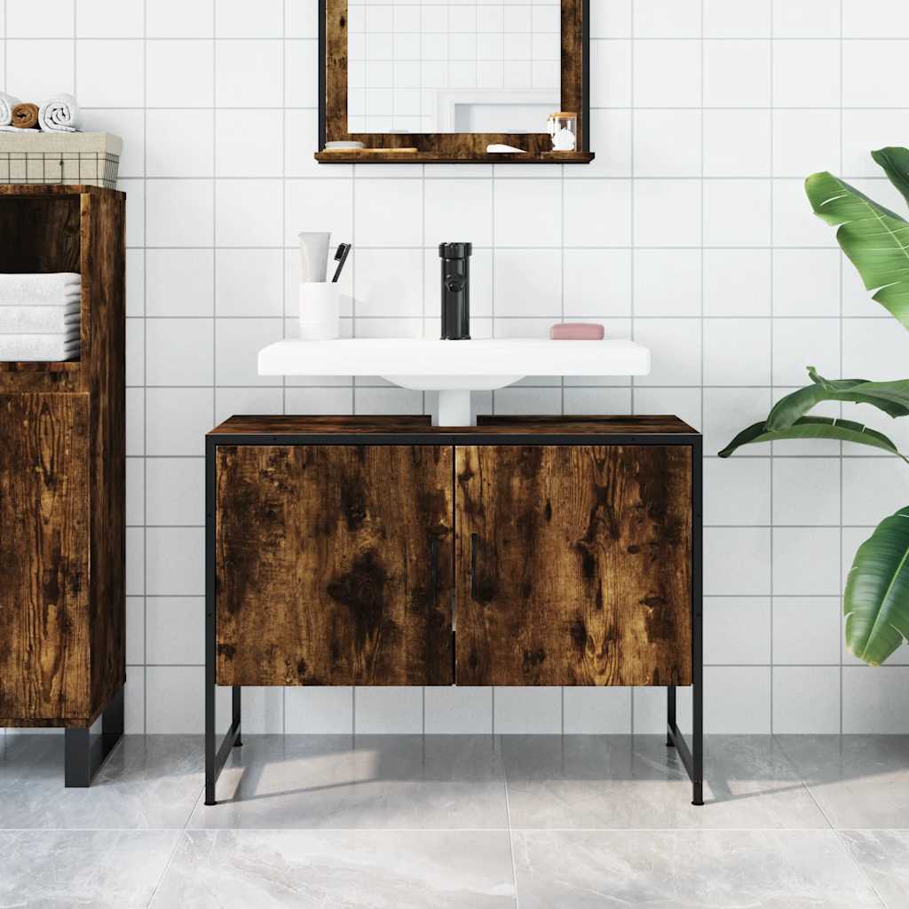Servantskap Røkt Eik 80X33X60 Cm Konstruert Tre