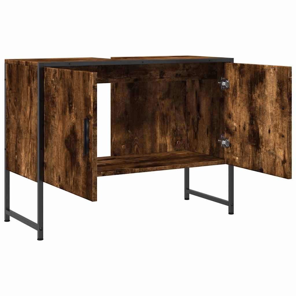 Servantskap Røkt Eik 80X33X60 Cm Konstruert Tre