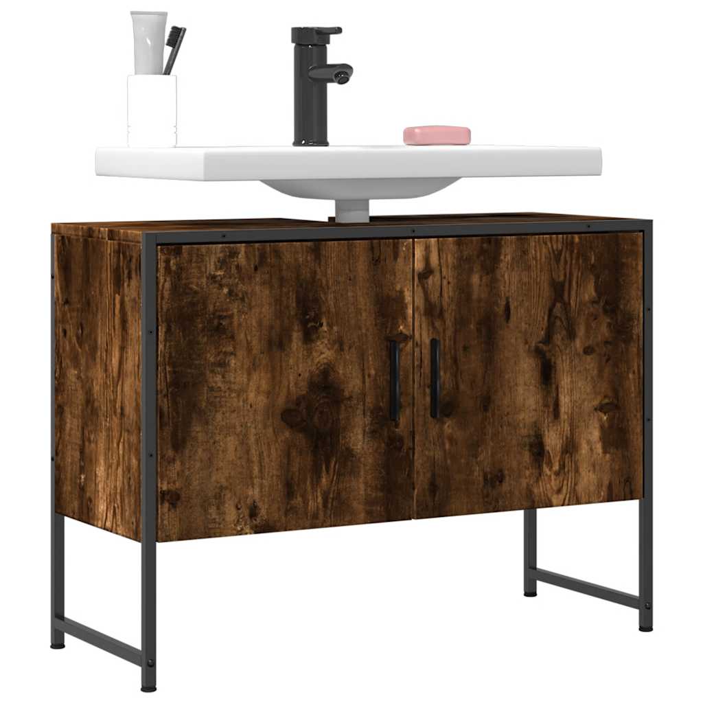 Servantskap Røkt Eik 80X33X60 Cm Konstruert Tre