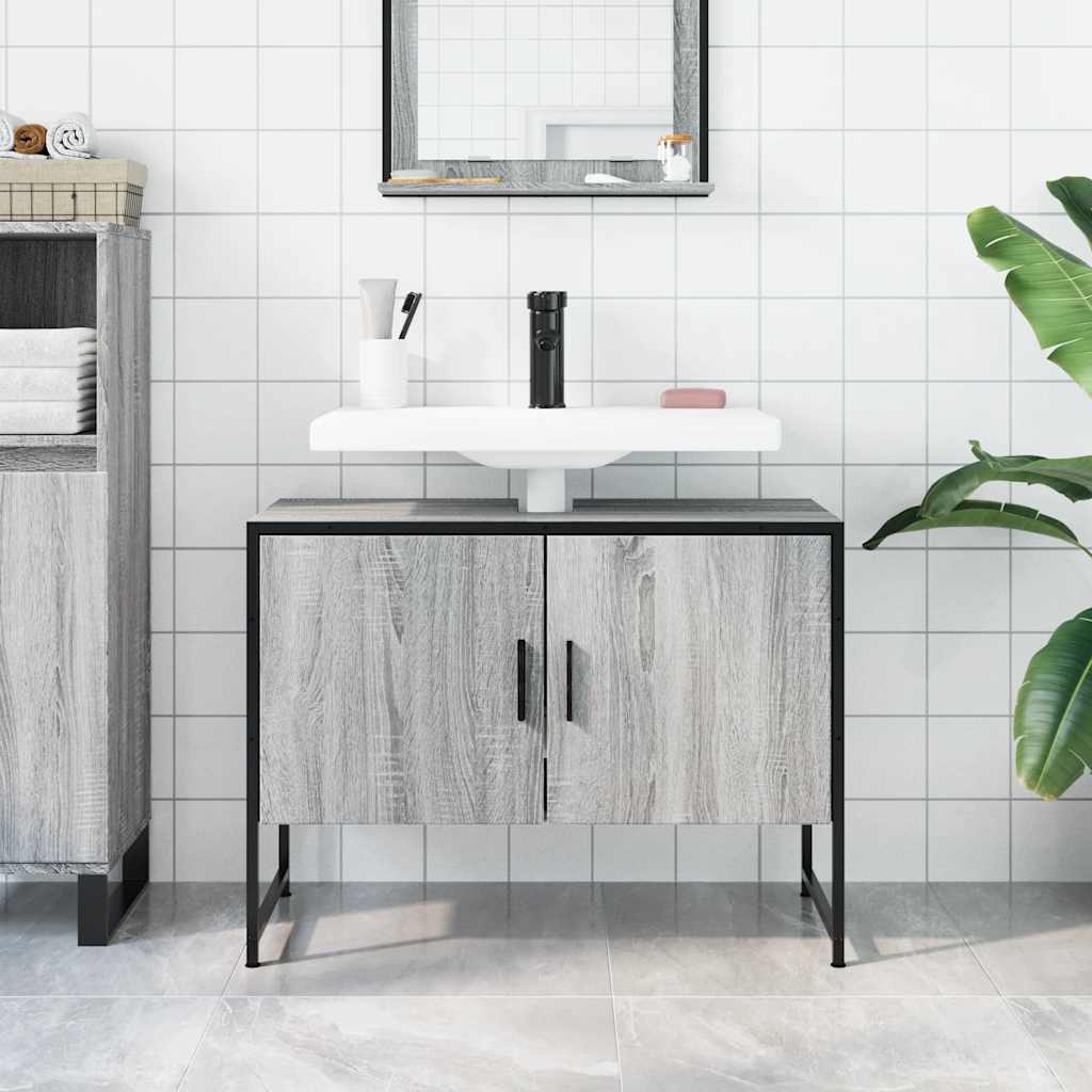 Servantskap Grå Sonoma 80X33X60 Cm Konstruert Tre