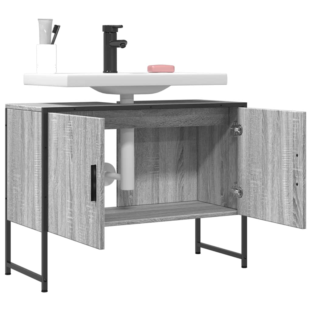 Servantskap Grå Sonoma 80X33X60 Cm Konstruert Tre