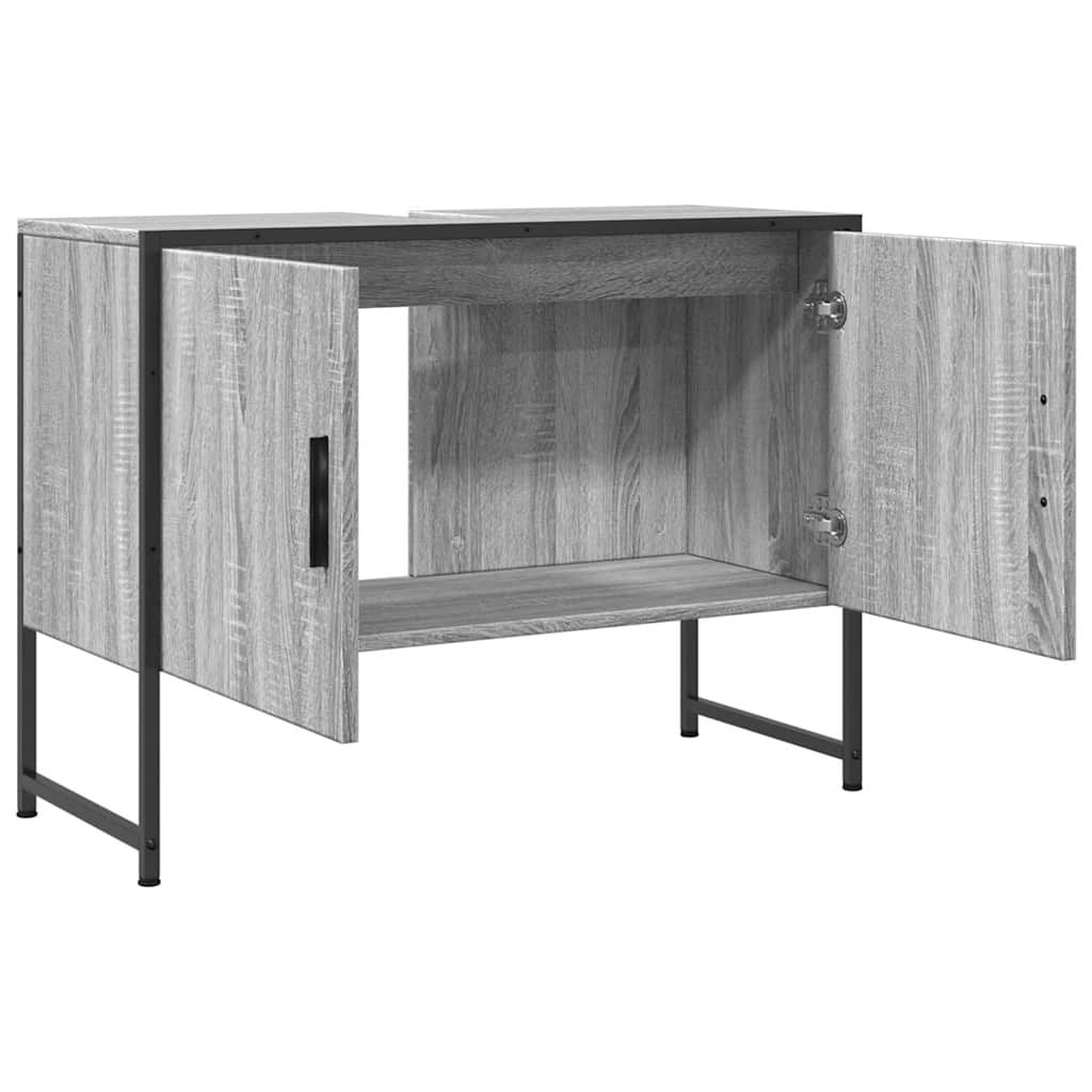 Servantskap Grå Sonoma 80X33X60 Cm Konstruert Tre