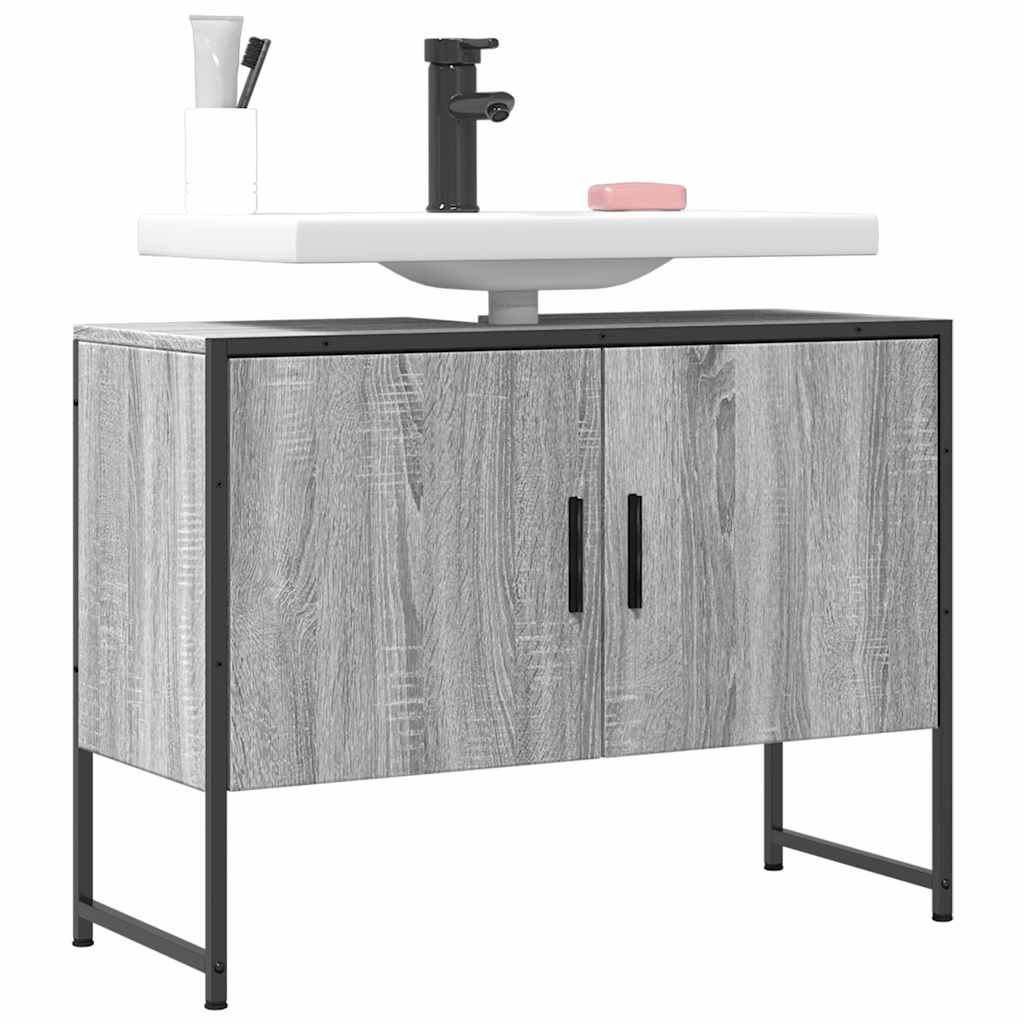 Servantskap Grå Sonoma 80X33X60 Cm Konstruert Tre