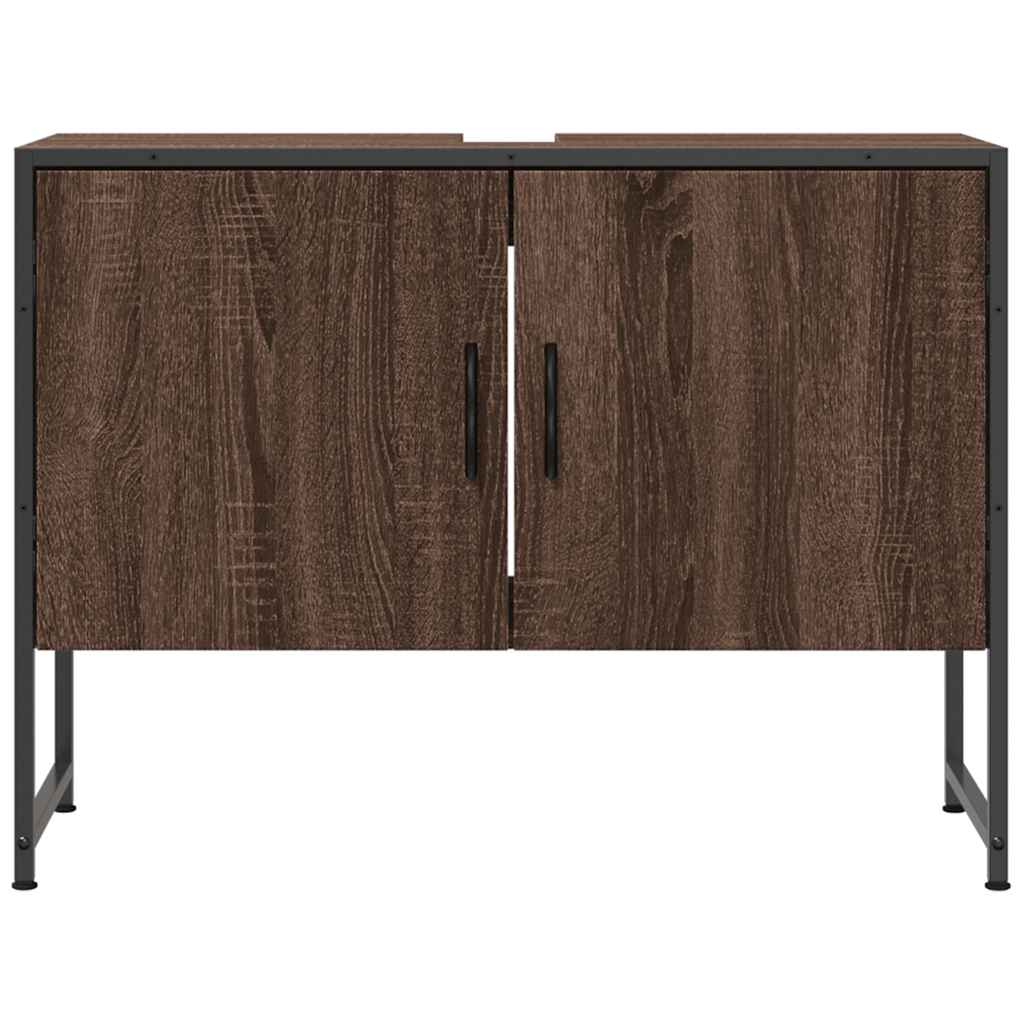 Servantskap Brun Eik 80X33X60 Cm Konstruert Tre