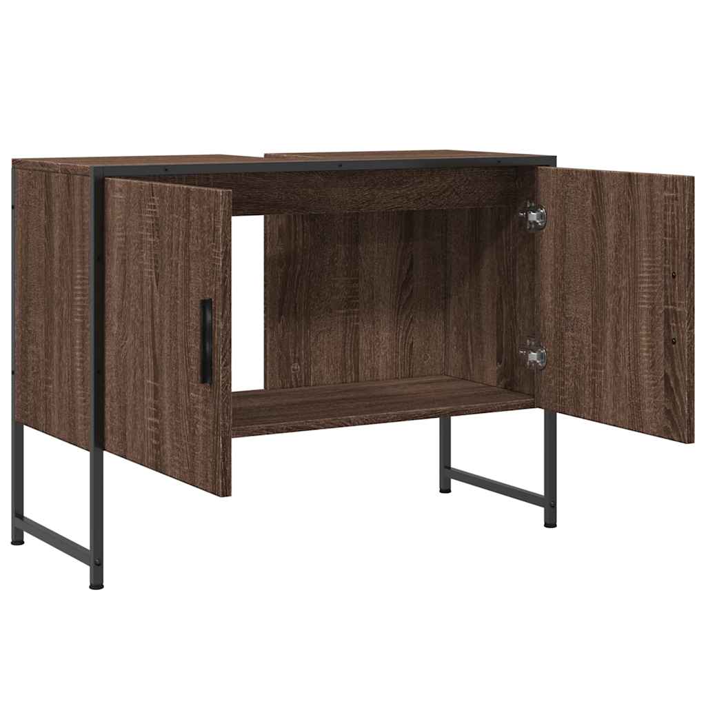 Servantskap Brun Eik 80X33X60 Cm Konstruert Tre