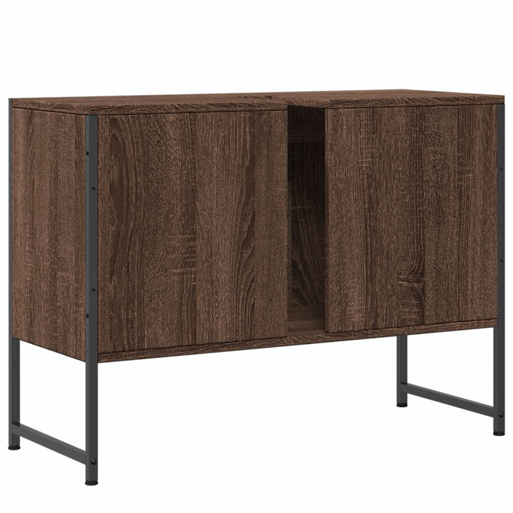 Servantskap Brun Eik 80X33X60 Cm Konstruert Tre