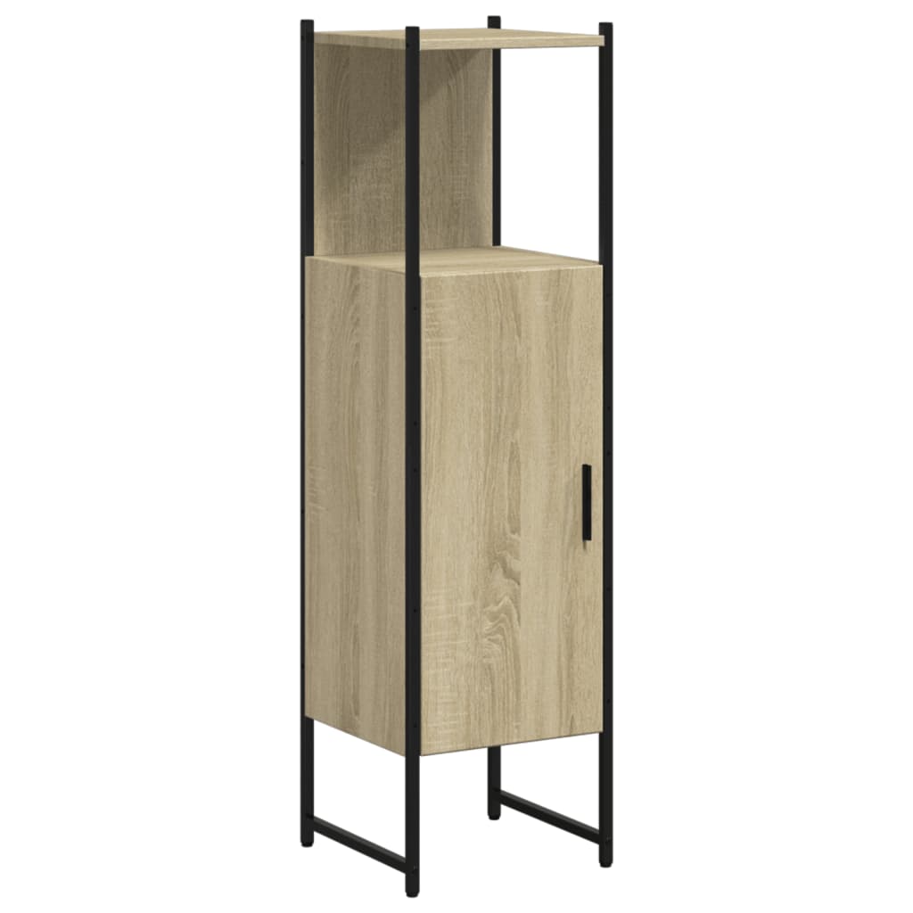 Baderomsskap Sonoma Eik 33X33X120,5 Cm Konstruert Tre