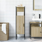 Baderomsskap Sonoma Eik 33X33X120,5 Cm Konstruert Tre