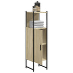 Baderomsskap Sonoma Eik 33X33X120,5 Cm Konstruert Tre