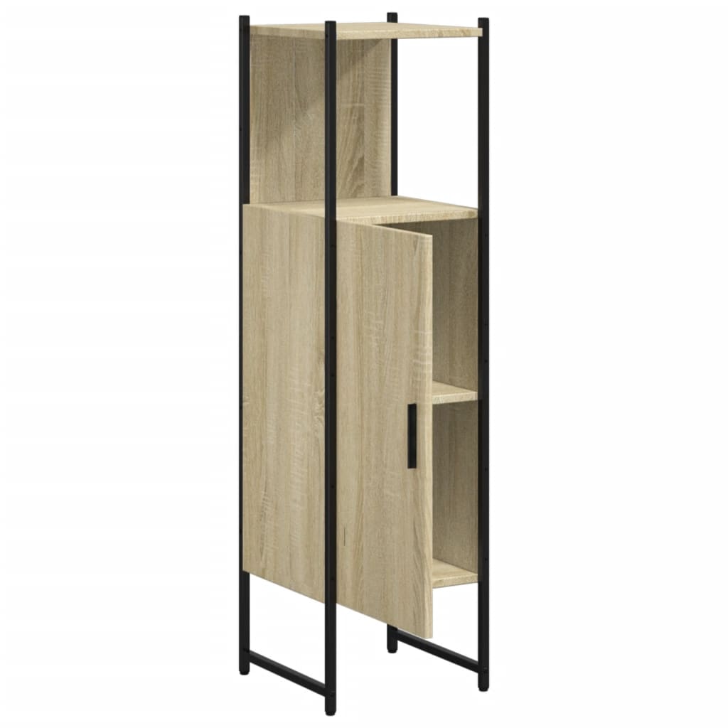 Baderomsskap Sonoma Eik 33X33X120,5 Cm Konstruert Tre