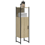 Baderomsskap Sonoma Eik 33X33X120,5 Cm Konstruert Tre