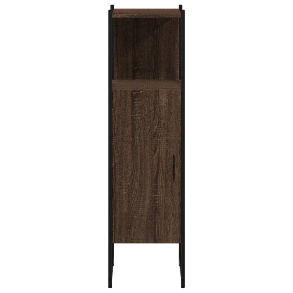 Baderomsskap Brun Eik 33X33X120,5 Cm Konstruert Tre