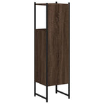 Baderomsskap Brun Eik 33X33X120,5 Cm Konstruert Tre