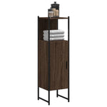 Baderomsskap Brun Eik 33X33X120,5 Cm Konstruert Tre