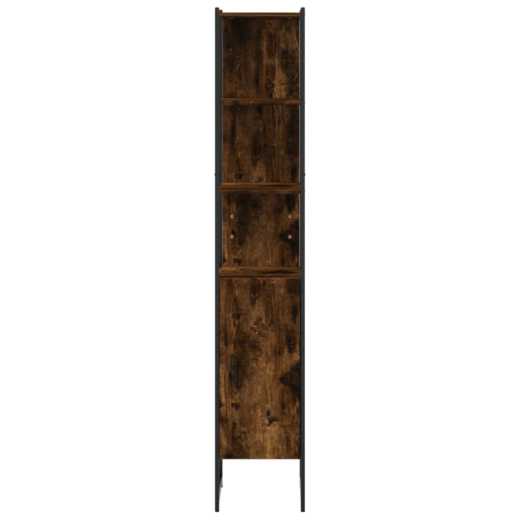 Baderomsskap Røkt Eik 33X33X185,5 Cm Konstruert Tre