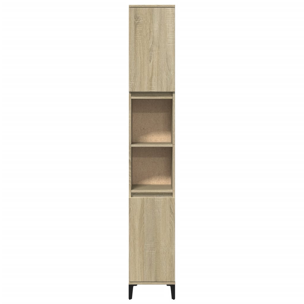 Baderomsskap Sonoma Eik 30X30X190 Cm Konstruert Tre