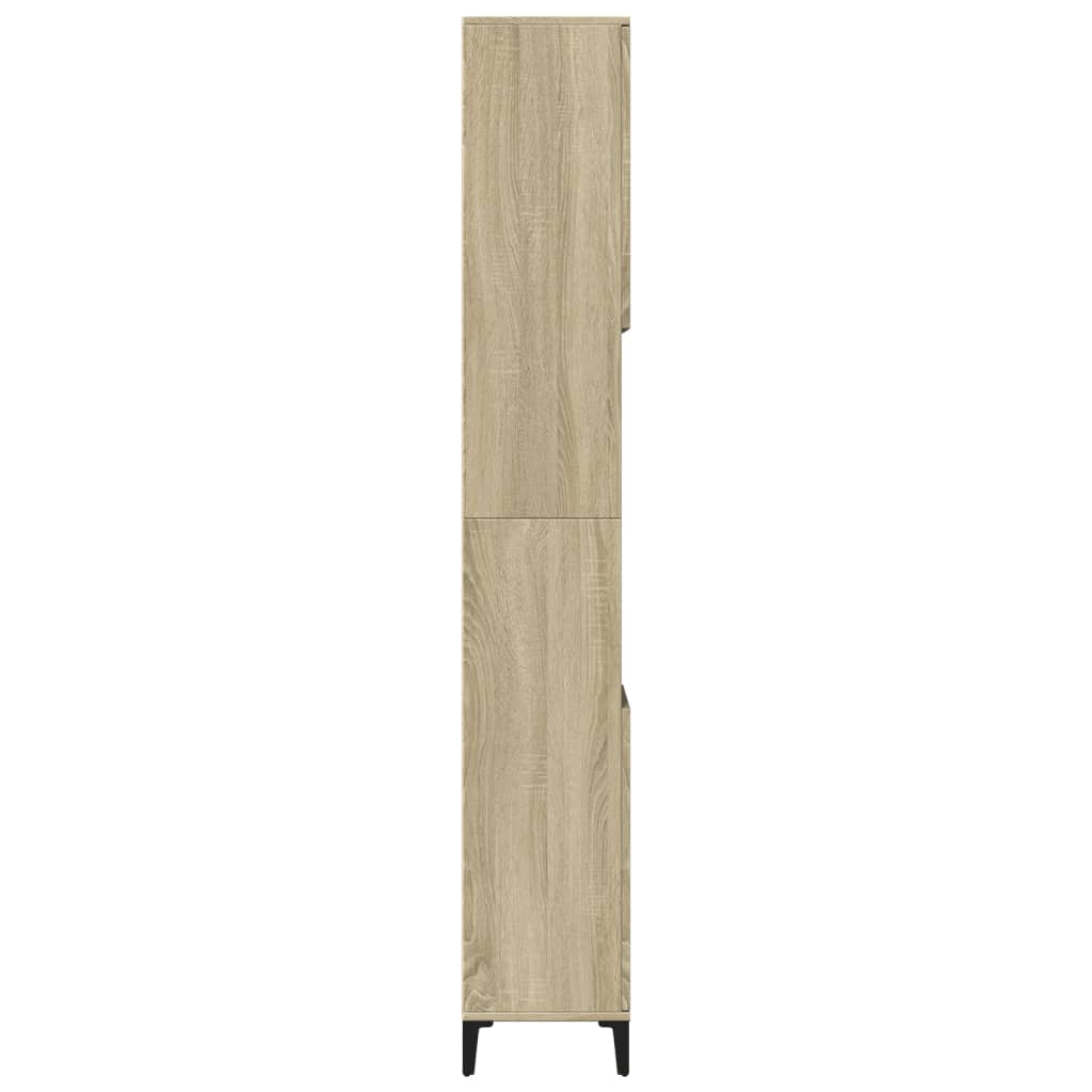 Baderomsskap Sonoma Eik 30X30X190 Cm Konstruert Tre