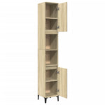 Baderomsskap Sonoma Eik 30X30X190 Cm Konstruert Tre