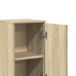 Baderomsskap Sonoma Eik 30X30X190 Cm Konstruert Tre