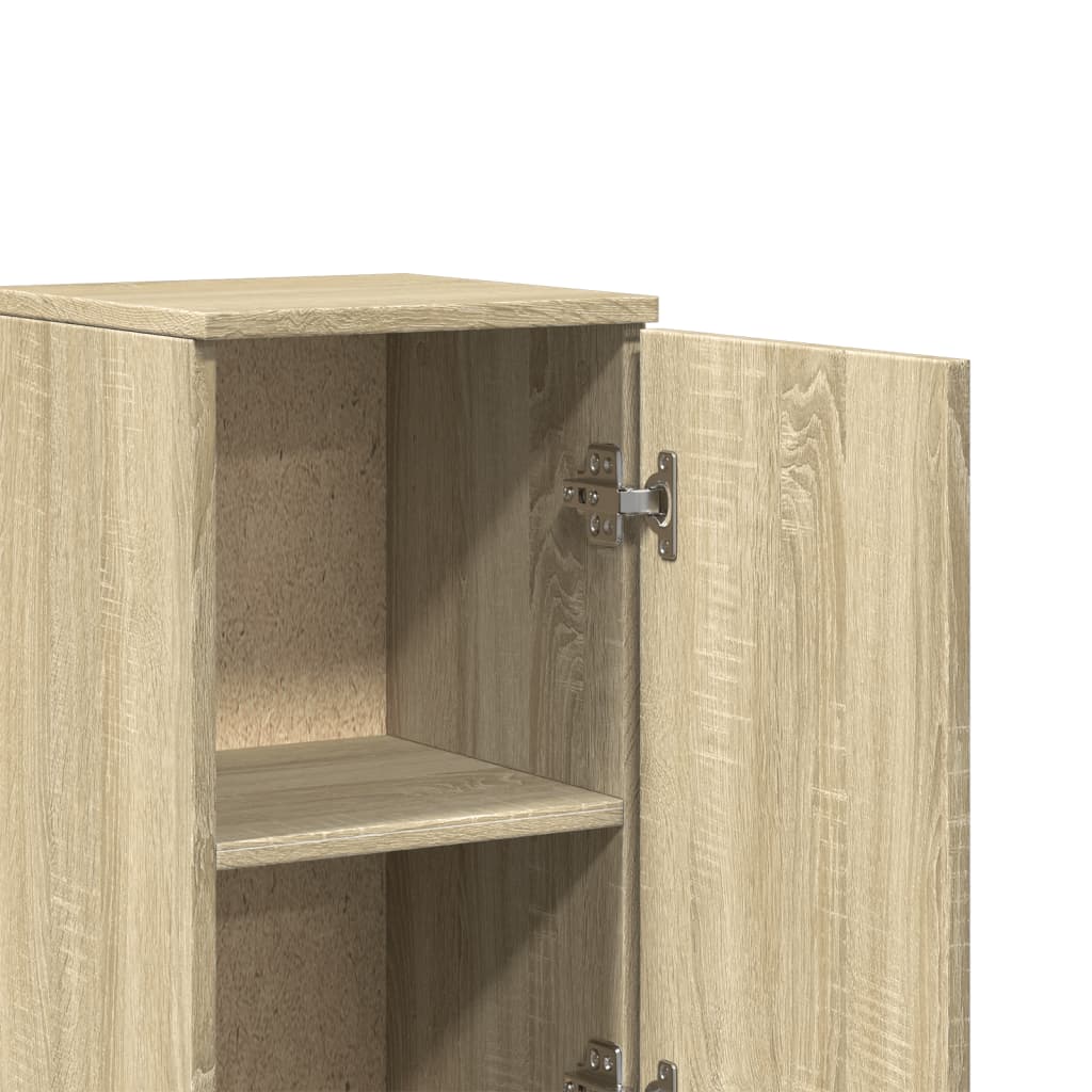 Baderomsskap Sonoma Eik 30X30X190 Cm Konstruert Tre