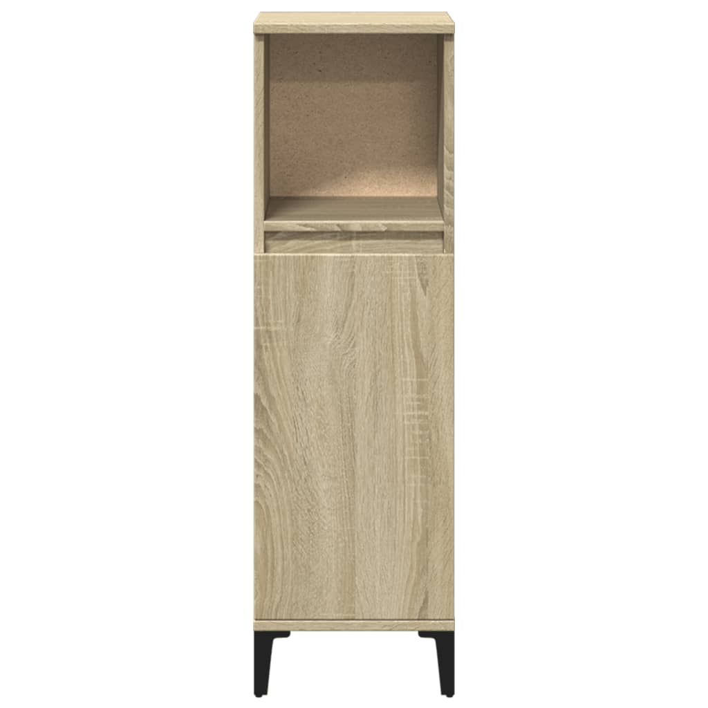Baderomsskap Sonoma Eik 30X30X100 Cm Konstruert Tre