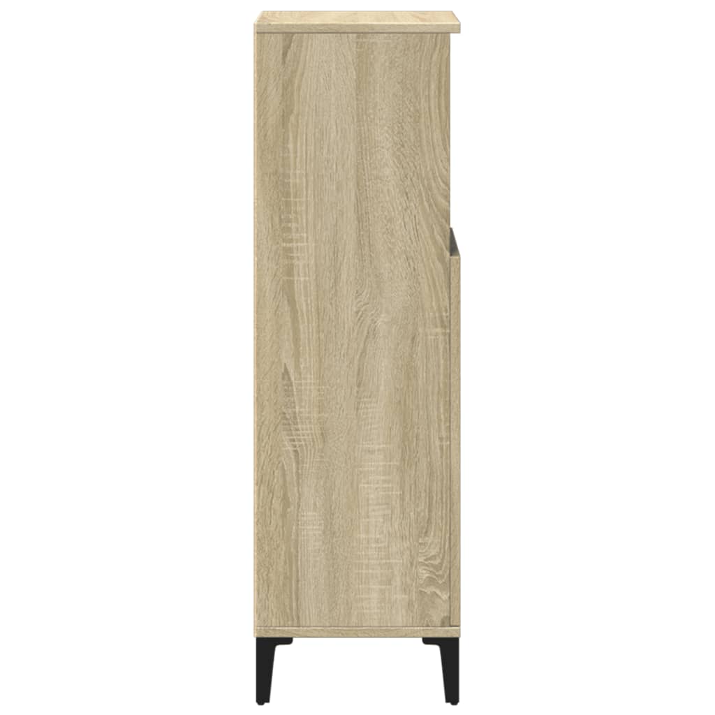 Baderomsskap Sonoma Eik 30X30X100 Cm Konstruert Tre